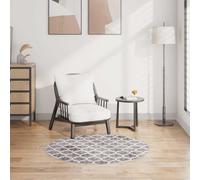 vidaXL Rug Washable Dia.120 cm Multicolour Anti Slip, Grey