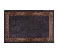Berkfield Rug Washable 80X150 Cm Black And Gold Anti Slip