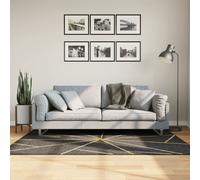 vidaXL Rug Washable Black and Gold 120x180 cm Anti Slip