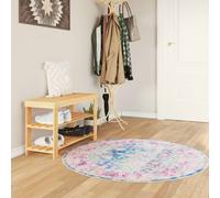 vidaXL Rug Washable Multicolour Ø 120 cm Anti Slip