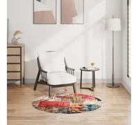 vidaXL Rug Washable Patchwork φ120 cm Multicolour Anti Slip