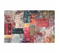 vidaXL Velvet Rug | Multicolour Rectangular Rug with Patchwork Design | Anti-slip Backing | Noise Absorbing | 1000 gsm Rug | Size: 80x150cm