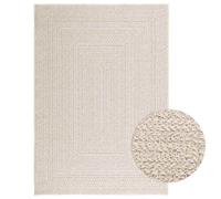 (cream, 120 x 170 cm/rectangular design) vidaXL Rug Floor Carpet for Indoor and Outdoor Door Mat Kitchen Rug Jute Look