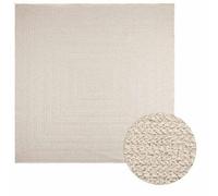 vidaXL Rug ZIZUR Cream 240x240 cm Jute Look Indoor and Outdoor