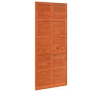 vidaXL Rustic Sliding Door Made of Solid Pine Wood in Wax Brown, 208 x 80 cm, Thickness 2.5 cm, Matte Finish with Interior Partition, Perfect for Dining Room Design