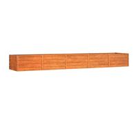 vidaXL Rusty Garden Raised Bed 400x80x45 cm - Weathering Corten Steel Rectangular Planter for Vegetables, Herbs, Flowers - Durable with Protective Rust Layer, Anti-corrosive Property and Edge Fol...