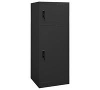 vidaXL Saddle Cabinet Indoor Home Living Room Saddle Locker Storage Tack Locker Furniture Rack Harness Cabinet with Shelf Anthracite Steel