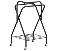 vidaXL Saddle Rack, Foldable Freestanding Saddle Stand, Bridle Hooks for Tack Ro