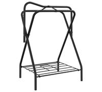 vidaXL Saddle Rack Foldable Freestanding Saddle Stand Saddle Holder Black Iron