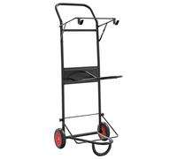vidaXL Saddle Trolley Foldable Tack Cart Storage Hand Truck Dolly Black Steel