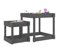 vidaXL Sand Tables 2 pcs Grey Solid Wood Pine