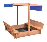 vidaXL Firwood Sandbox with Roof Patio Kids Children Sandpit Garden Playhouse