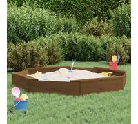vidaXL Sandbox with Seats Honey Brown Octagon Solid Wood Pine