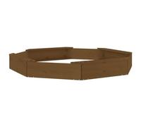 (honey brown pine, 159.5 x 159.5 x 20 cm) vidaXL Sandbox with Seats Kids Toy Outdoor Sandpit Octagon Solid Wood Pine