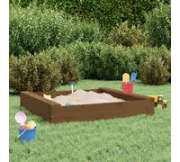 vidaXL Sandbox with Seats Honey Brown Square Solid Wood Pine