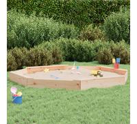vidaXL Sandbox with Seats Octagon Solid Wood Pine