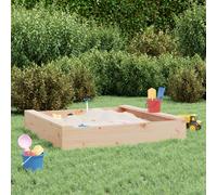 vidaXL Sandbox with Seats Square Solid Wood Pine