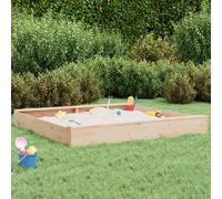 vidaXL Sandbox with Seats Square Solid Wood Pine, Brown