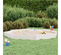 (white pine, 232 x 232 x 20 cm) vidaXL Sandbox with Seats Kids Toy Outdoor Sandpit Octagon Solid Wood Pine