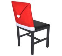 vidaXL Santa Claus Chair Back Covers - Set of 6 Festive Polyester Felt Chair Protections in Classic Red and White for Christmas Parties and Events