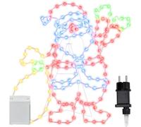vidaXL Santa Claus Light Multicolour 58.5 x 60 x 1.3 cm Iron, Living Room, Traditional Holiday Decor, Christmas Ornament, Festive Lighting, Indoor Decoration, Decorative String, LED Display