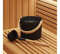vidaXL Sauna Accessory Set 2 pcs Black Aluminium and Solid Pine Wood