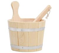 vidaXL Sauna Bucket and Ladle Set, Solid Pinewood Design, Long Handle Ladle, Large 5L Capacity Bucket, ic Finish, Durable with Leak-Proof Liner, Ideal Sauna Accessory.