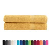 vidaXL Sauna Towels - 2 Pack, Gold, Absorbent - 100% Cotton, Ring-Spun, 80x200 cm, OEKO-TEX Certified, 600gsm