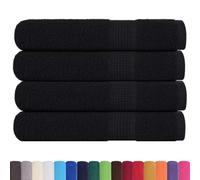 vidaXL Sauna Towels FROGN 4 pcs Black 80x200 cm 360 gsm 100% Cotton, towel, bath towel, towel sauna, towel with hanging loop, towel bare sauna, cotton towel