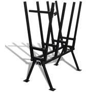 vidaXL Saw Horse for Woodworking Black Powder-Coated Cutting Stand Holder