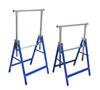 2x Scaffolding Trestles Tower Ladder Work Table Folding Legs Support vidaXL