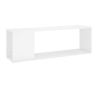 vidaXL Scandinavian TV Cabinet with Gloss White Finish, Spacious Shelves Made of Engineered Wood for Living Room and Entertainment Area