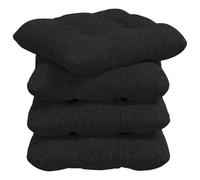 vidaXL Seat Cushion, 4 Pieces, Black, 40 x 40 x 12 cm, Fabric, Sofa Cushion, Removable Covers, Robust Fabric, Comfortable Seat Cushion, Breathable, Washable, Thick Filling