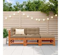 vidaXL Sectional Sofa Units 3 Piece Wax Brown Solid Pine Wood