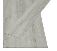 'vidaXL Self-adhesive PVC Flooring Planks in Light Grey - Mimics Natural Wood, Waterproof, Allergy-Resistant, Easily Installable - Covers 4.46m²