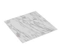 "vidaXL Self-Adhesive PVC Flooring Planks in White Marble Design- Easy Install, Water Damage-Resistant, Allergy-Resistant, Antistatic, Flame-Retardant"