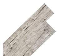 vidaXL Self-Adhesive PVC Flooring Planks Laminate Floor Title Hardware Home Indoor Building Material Carpet 2.51 m² 2 mm Oak Washed, Light Grey