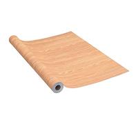 "vidaXL Self-Adhesive PVC Furniture Film, Ahorn Brown, Wood-Look Grains, 500x90 cm - Ideal for Doors, Windows, Walls, Any Smooth Surface"