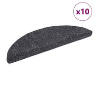 vidaXL Self-adhesive Stair Mats 10 pcs Dark Grey 56x17x3 cm Needle Punch