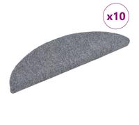 vidaXL Self-adhesive Stair Mats 10 pcs Light Grey 56x17x cm Needle Punch