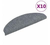 Vidaxl Self-Adhesive Stair Mats 10 Pcs Light Grey 65X21X4 Cm Needle Punch