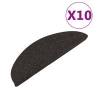 Vidaxl Stair Mats Self-adhesive 10 Pcs Black 56X17X3 Cm, Black