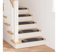 vidaXL Self-adhesive Stair Mats 15 pcs Anthracite 65 x 21 x 4 cm