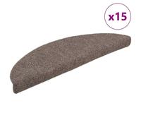 vidaXL 15x Self-adhesive Stair Mats Cream Needle Punch Carpet Stair Tread Rug