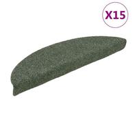 Vidaxl Self-adhesive Stair Mats 15 Pcs Green 56X17X3 Cm Needle Punch, Green
