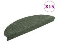vidaXL 15x Self-adhesive Stair Mats Green Needle Punch Carpet Stair Tread