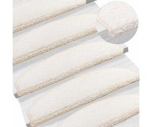 vidaXL Self-adhesive Stair Mats 15 pcs White 80 x 24.5 x 3.5 cm