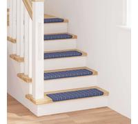 vidaXL Self-adhesive Stair Mats Striped 15 pcs Blue 65 x 21 x 4 cm