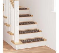vidaXL Self-adhesive Stair Mats Striped 15 pcs Brown 65 x 21 x 4 cm