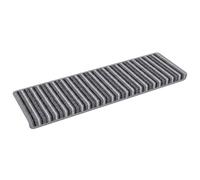 vidaXL Self-adhesive Stair Mats Striped 15 pcs Grey 65 x 21 x 4 cm, Hallway Rug, Rectangular, Modern Design, Non-Slip Stair Mat, Sound-Absorbing Interior Decor for Living Room and Safety